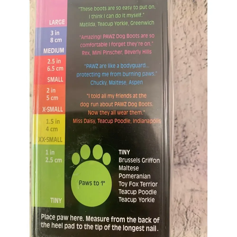 PROTEX PAWZ Rubber Dog Boots / Size: Tiny